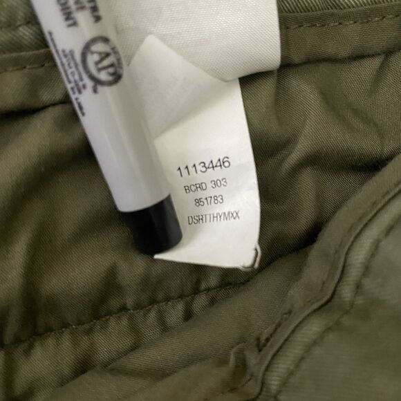 BANANA REPUBLIC Twill Pants Straight Ankle Tabs Ultra High Rise Womens 12 Green - Picture 12 of 12